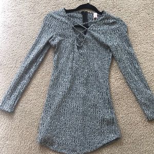 Grey lace up dress xxs